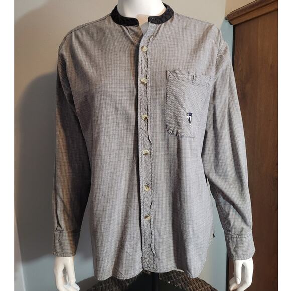 Vintage AOS Rodeo Plaid Shirt M Cotton Nehru Collar Westerncore Heritage Cowgirl - Picture 1 of 9